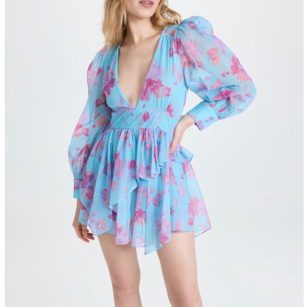 LoveShackFancy Blue Floral Mini Dress - Picture 8 of 15